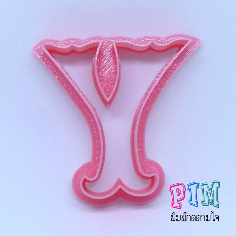 Vintage letter Y cookie cutter 3D print model_0