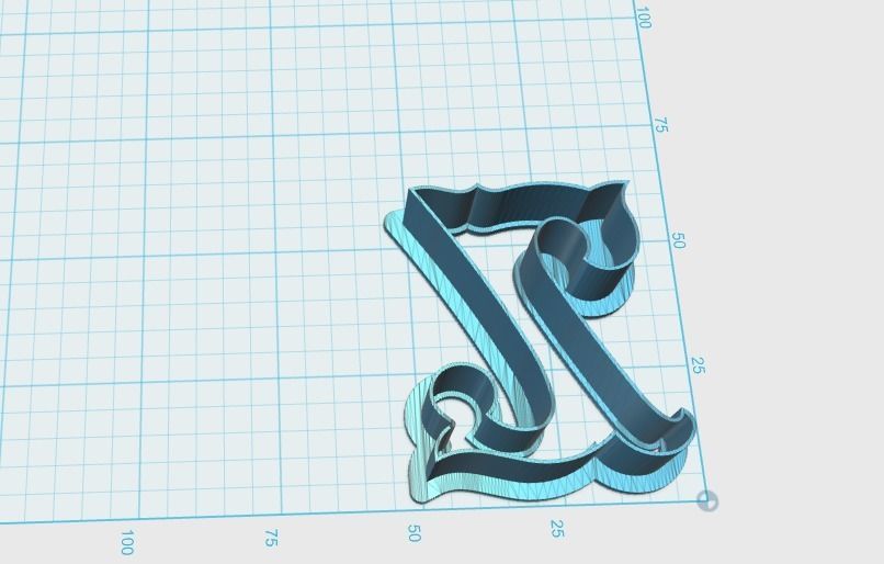 Vintage letter Z cookie cutter 3D print model_1
