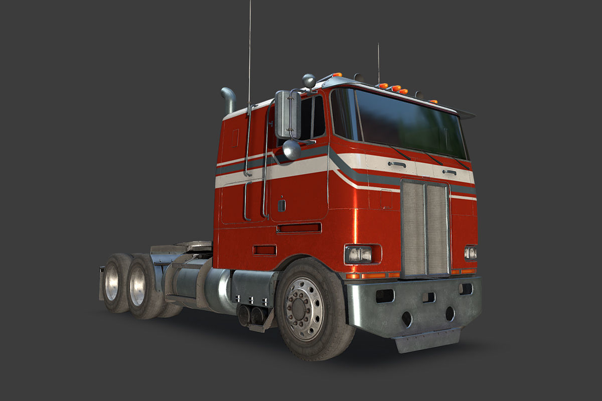 Large Truck Low-poly 3D model_4