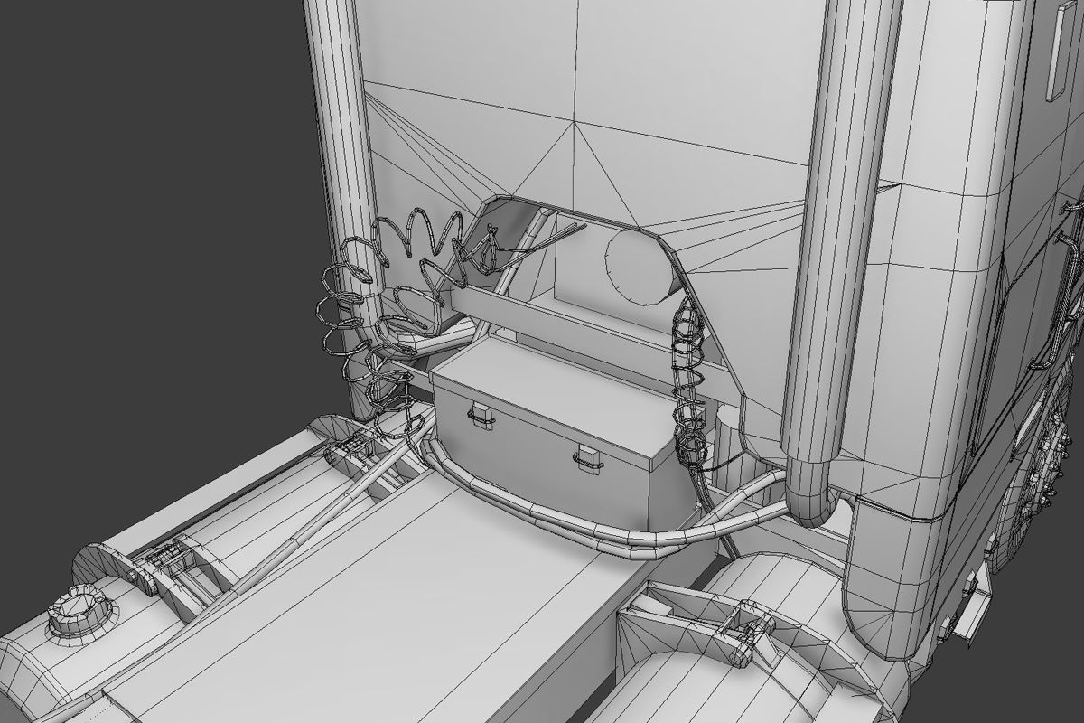 Large Truck Low-poly 3D model_11