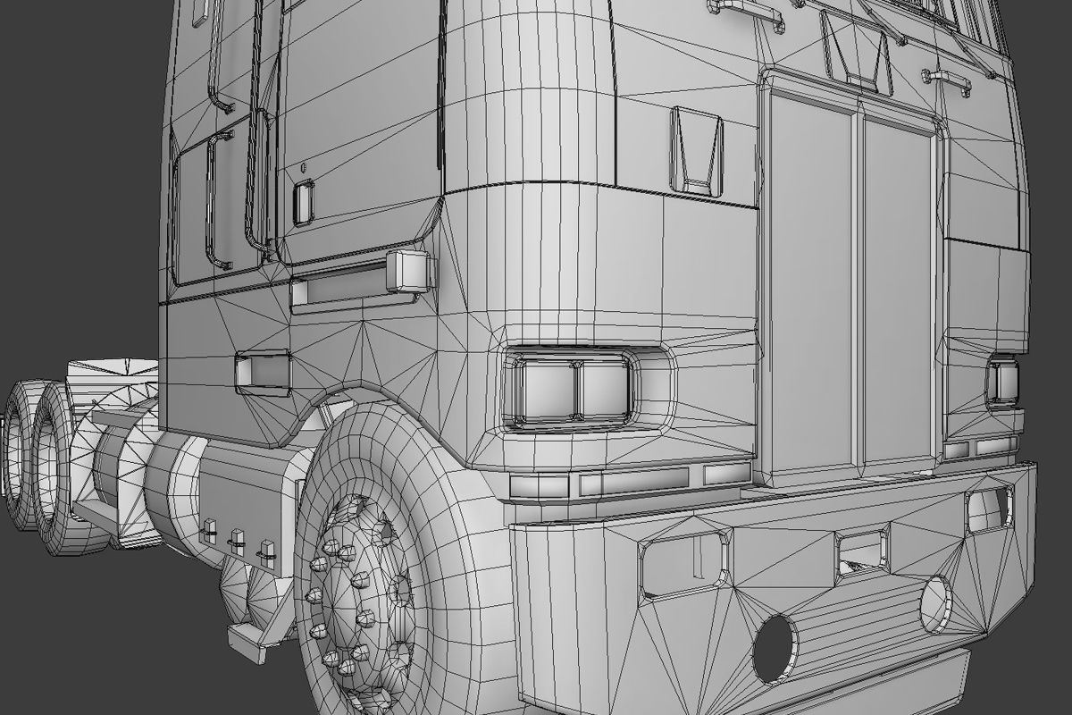 Large Truck Low-poly 3D model_13