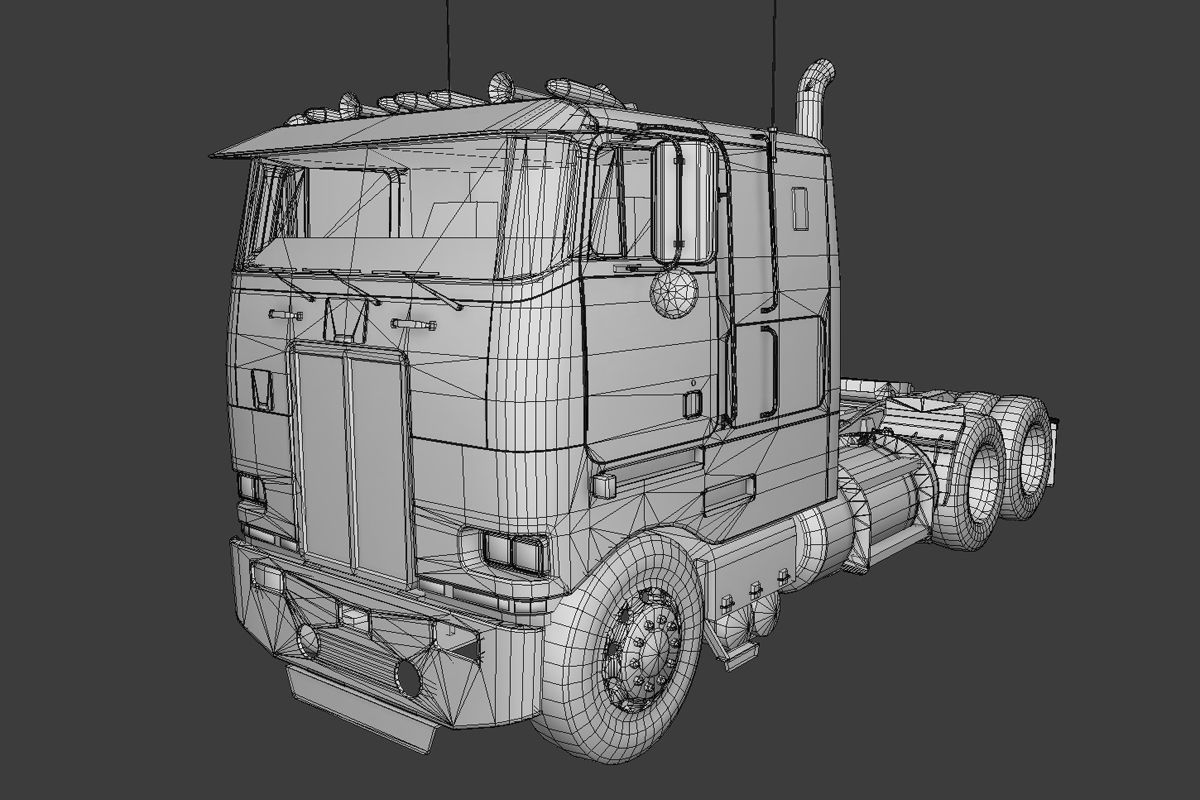 Large Truck Low-poly 3D model_7