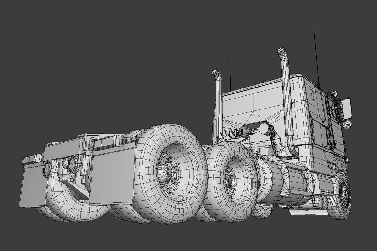 Large Truck Low-poly 3D model_10
