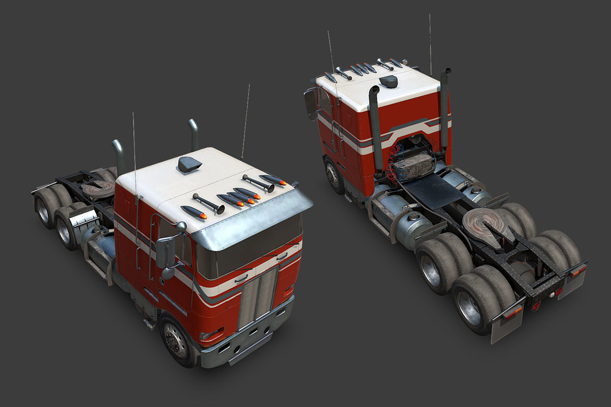 Large Truck Low-poly 3D model_6