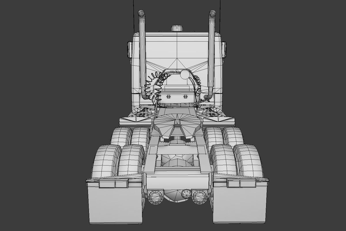 Large Truck Low-poly 3D model_9