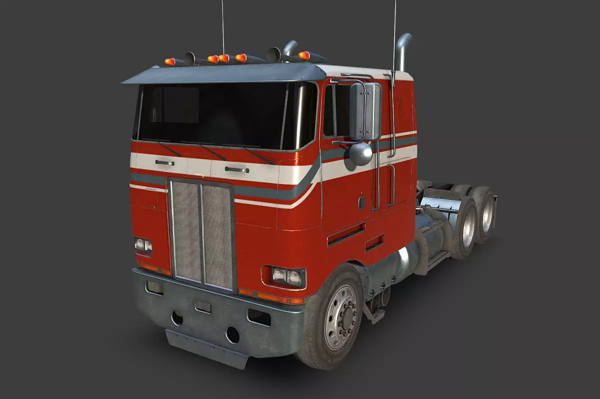 Large Truck Low-poly 3D model_0