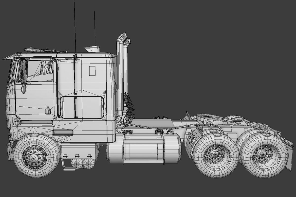 Large Truck Low-poly 3D model_12