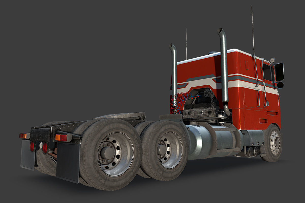Large Truck Low-poly 3D model_1