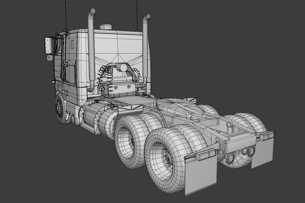 Large Truck Low-poly 3D model_8