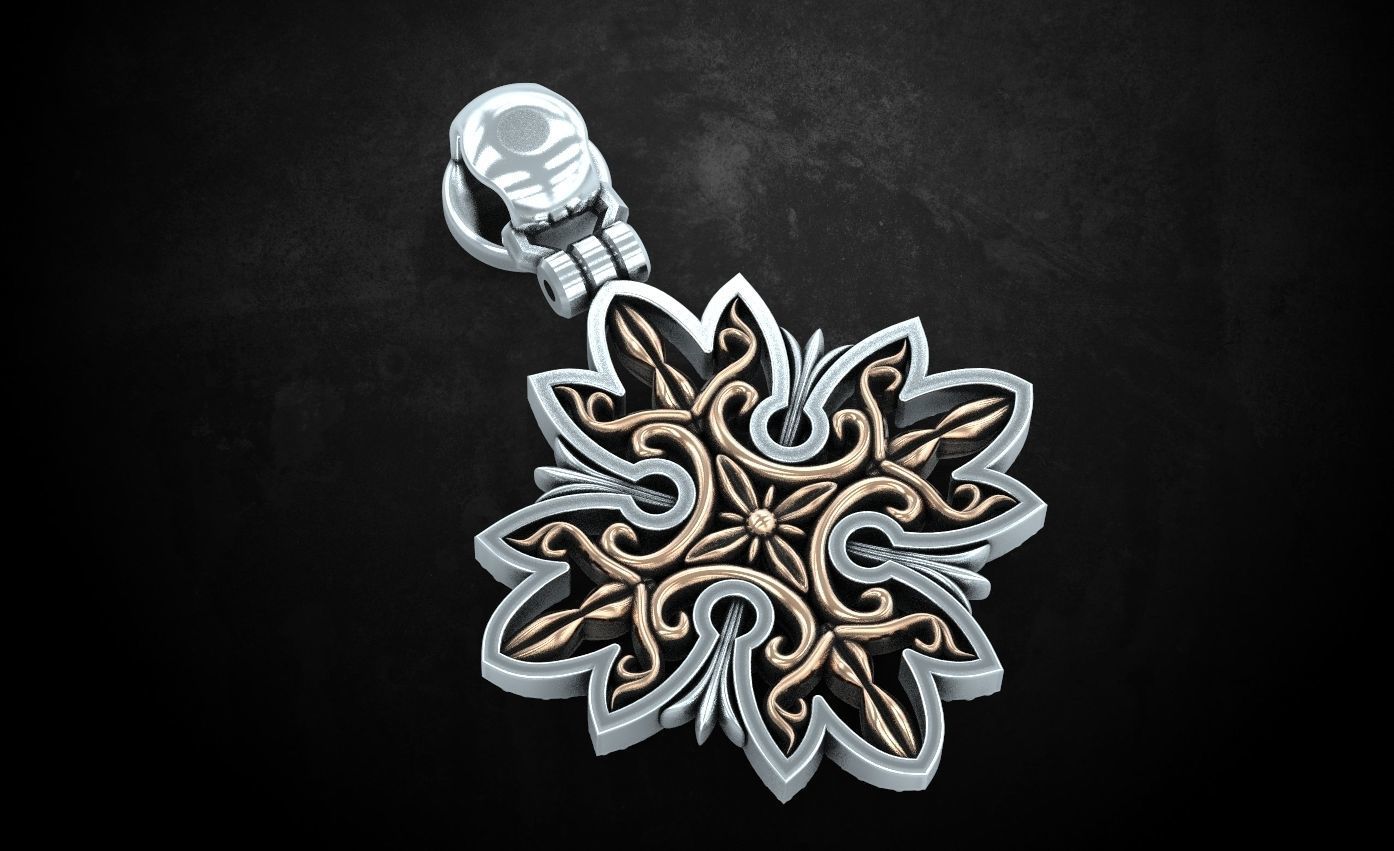 Stylish pendant with patterns in two colors 253 3D print model_8