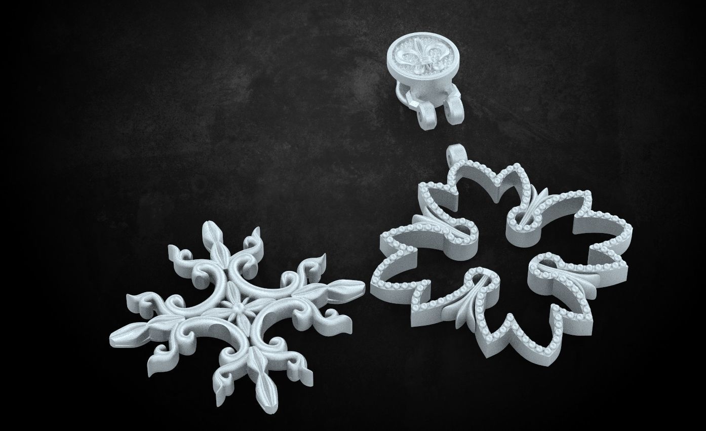 Stylish pendant with patterns in two colors 253 3D print model_12