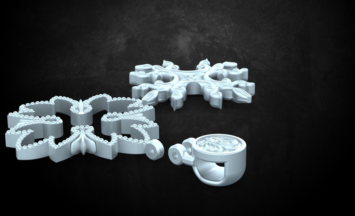 Stylish pendant with patterns in two colors 253 3D print model_11