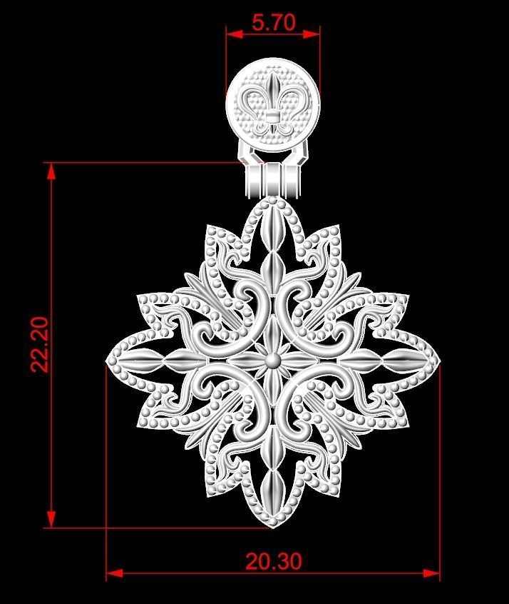 Stylish pendant with patterns in two colors 253 3D print model_14