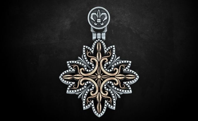 Stylish pendant with patterns in two colors 253 3D print model