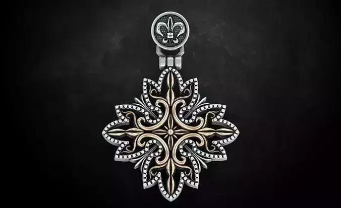 Stylish pendant with patterns in two colors 253