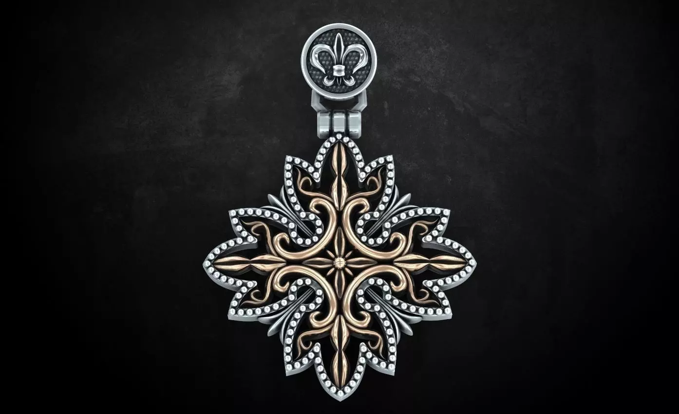 Stylish pendant with patterns in two colors 253 3D print model_0