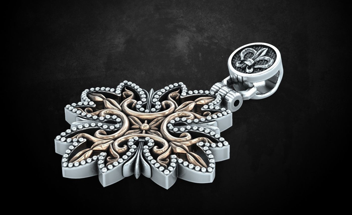 Stylish pendant with patterns in two colors 253 3D print model_2