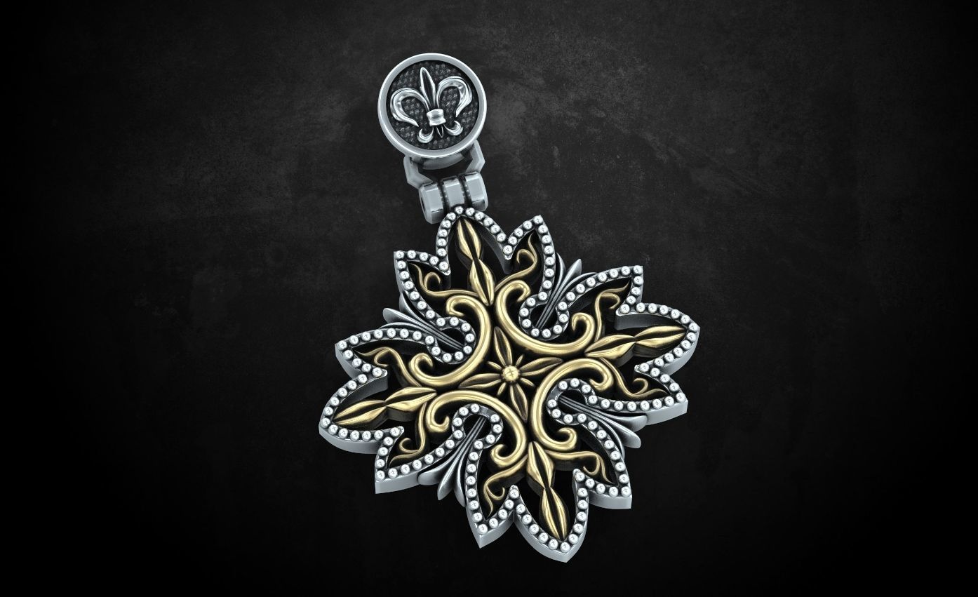 Stylish pendant with patterns in two colors 253 3D print model_4