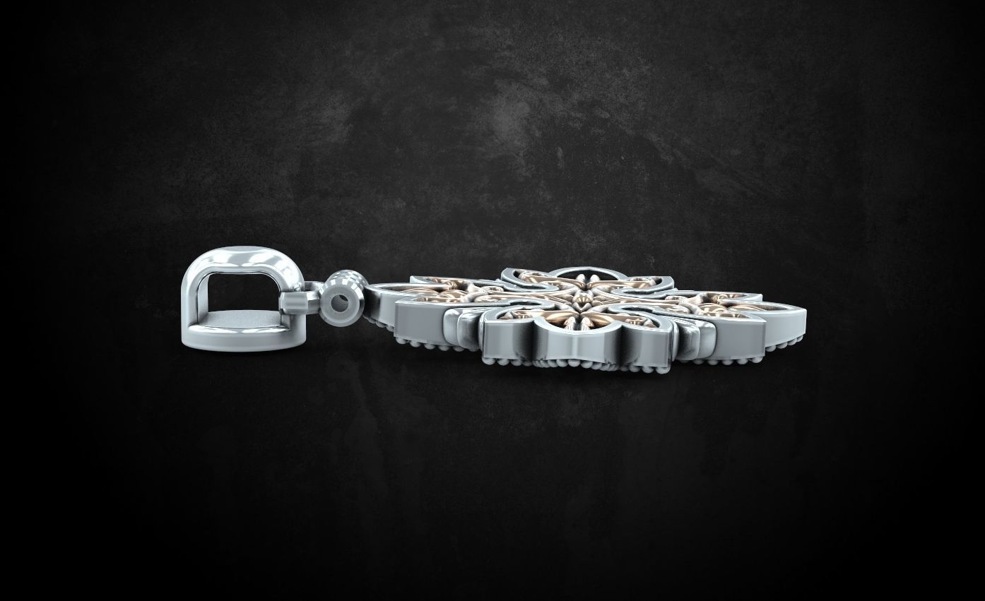 Stylish pendant with patterns in two colors 253 3D print model_10