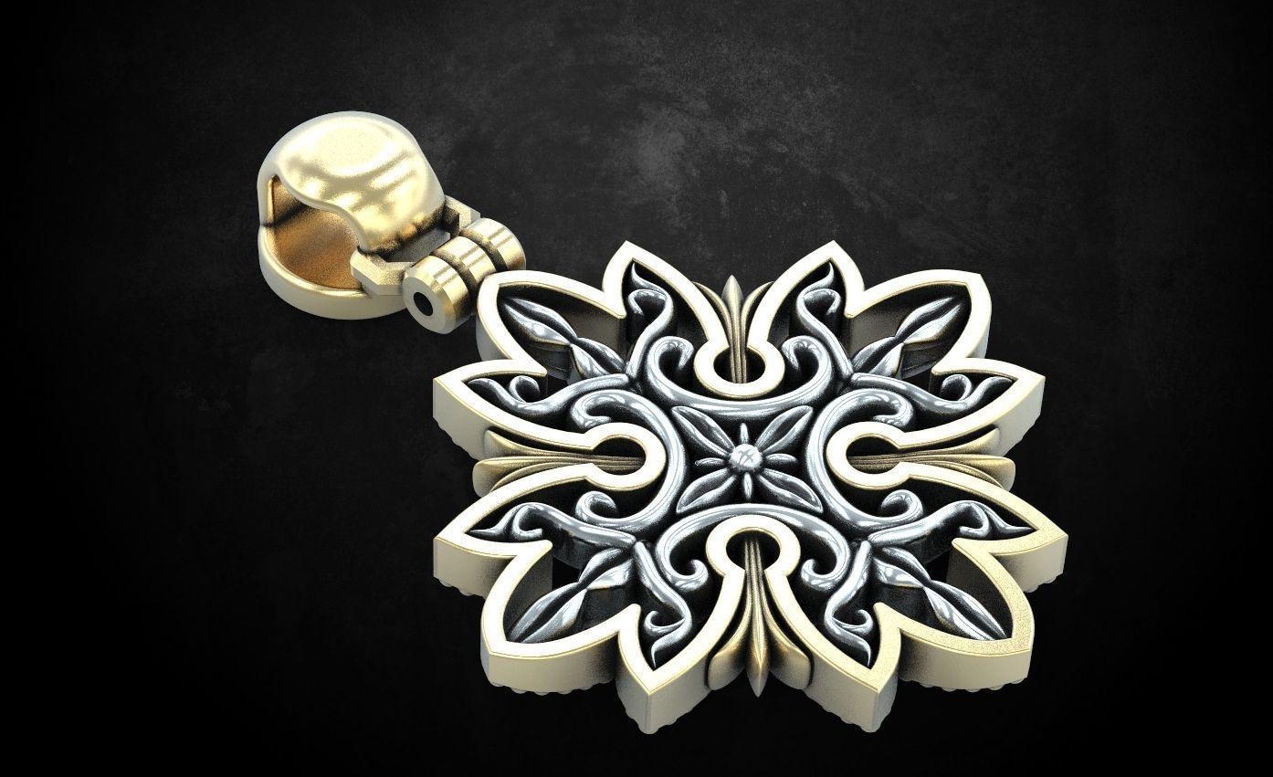 Stylish pendant with patterns in two colors 253 3D print model_5