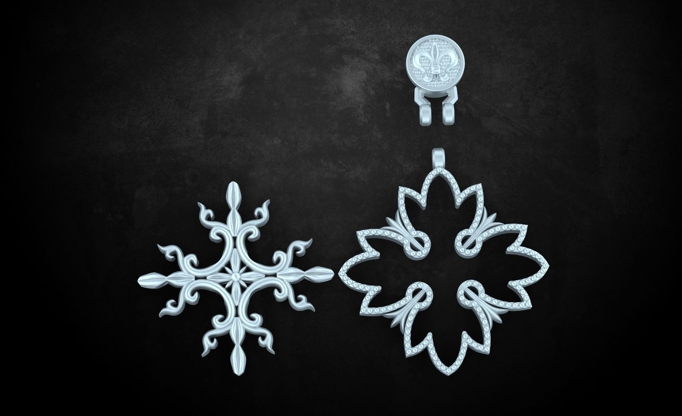 Stylish pendant with patterns in two colors 253 3D print model_9