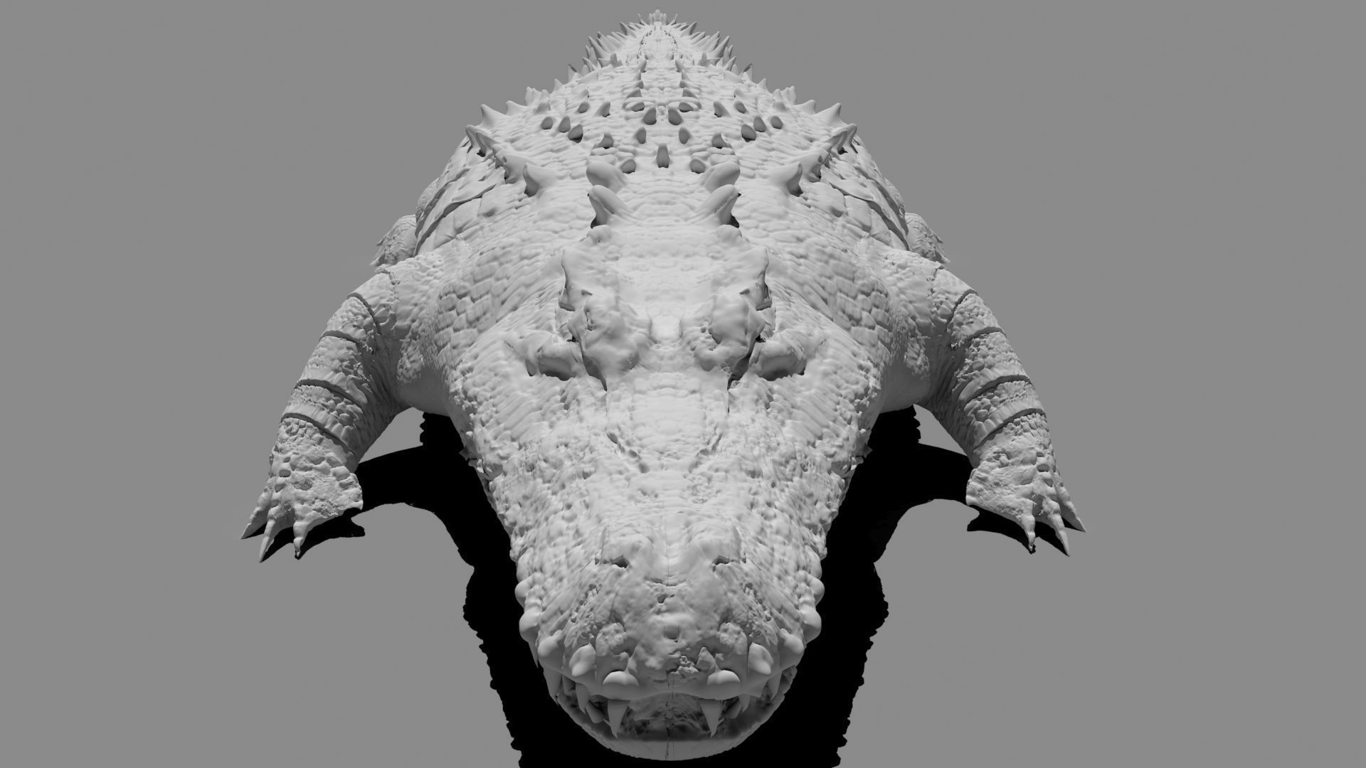 Artistic Scary Crocodile  3D print model_3