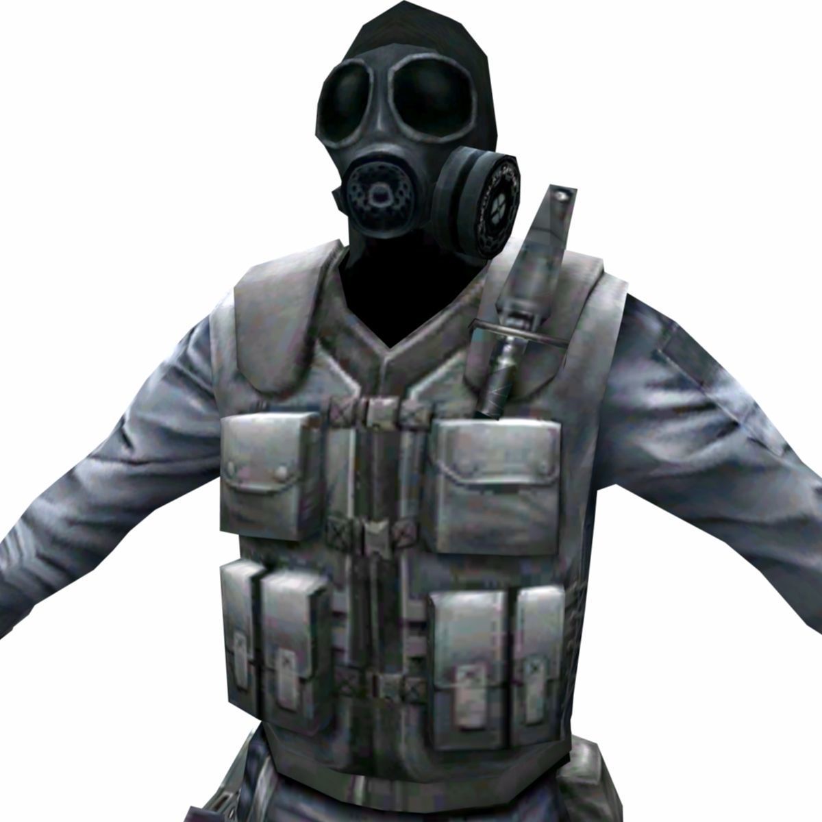 R3 Gas mask Army Soldier Low-poly 3D model_3