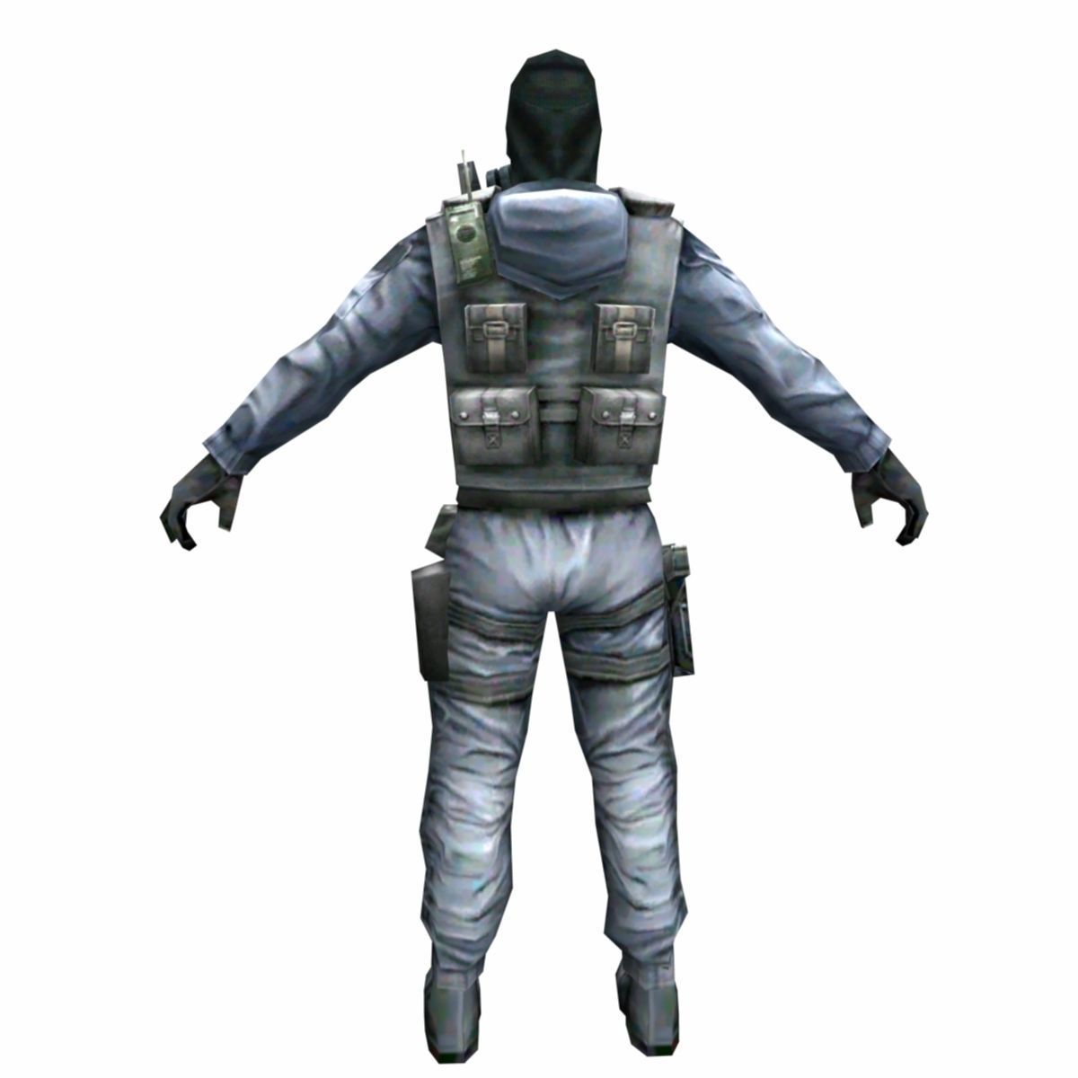 R3 Gas mask Army Soldier Low-poly 3D model_4