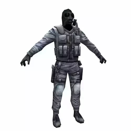 R3 Gas mask Army Soldier Low-poly 3D model