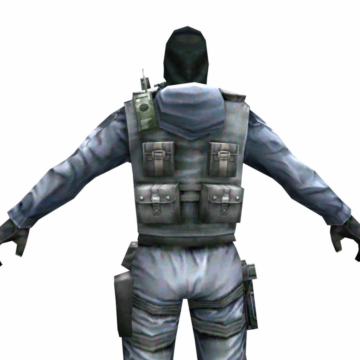 R3 Gas mask Army Soldier Low-poly 3D model_5