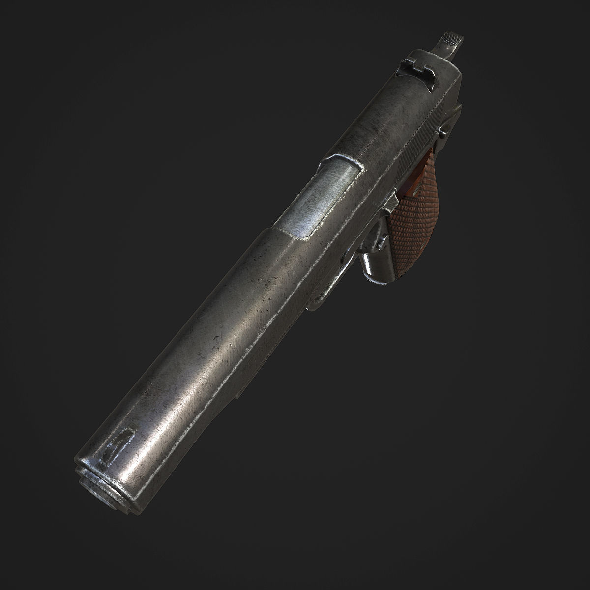 Colt M1911A1 Pistol  Low-poly 3D model_5