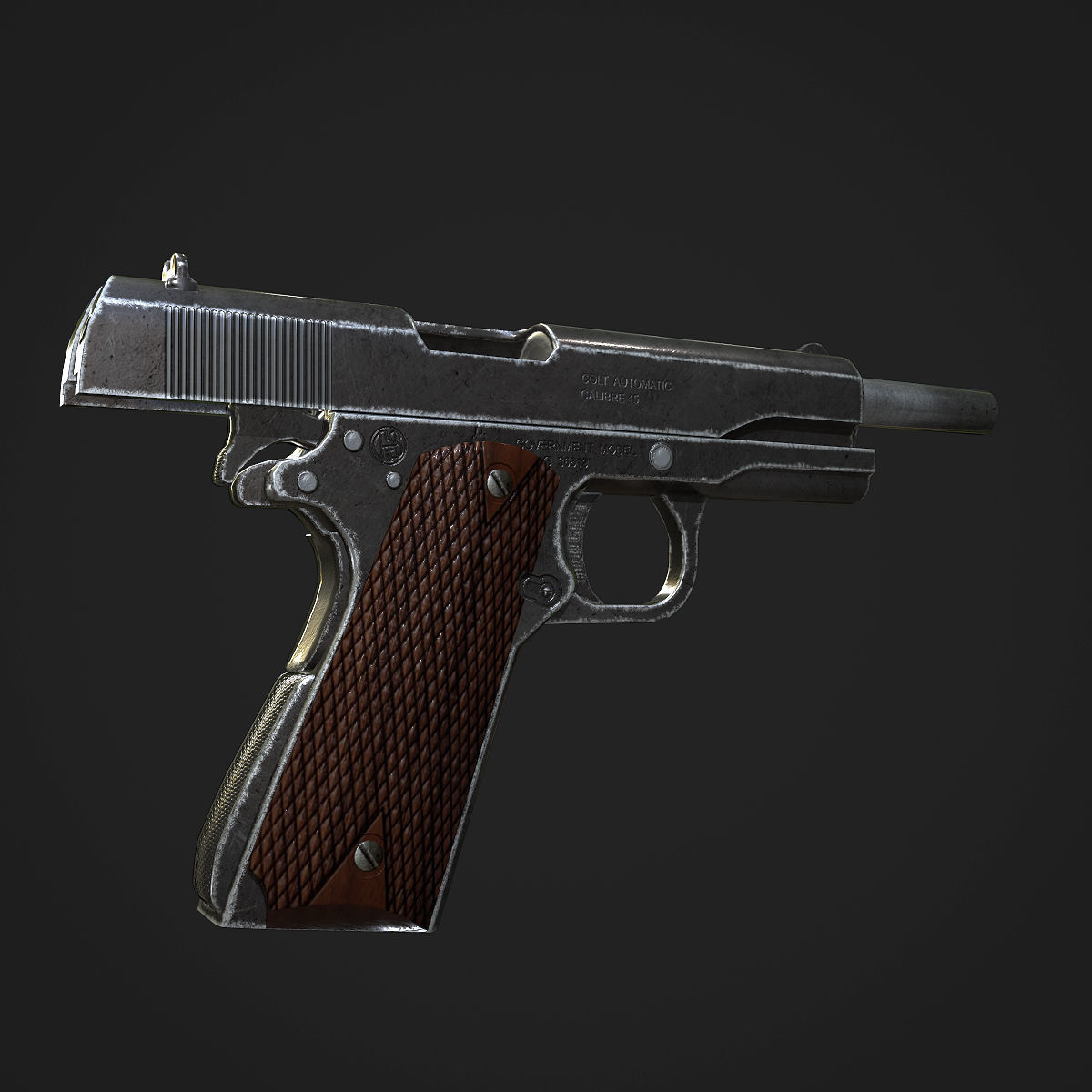 Colt M1911A1 Pistol  Low-poly 3D model_42