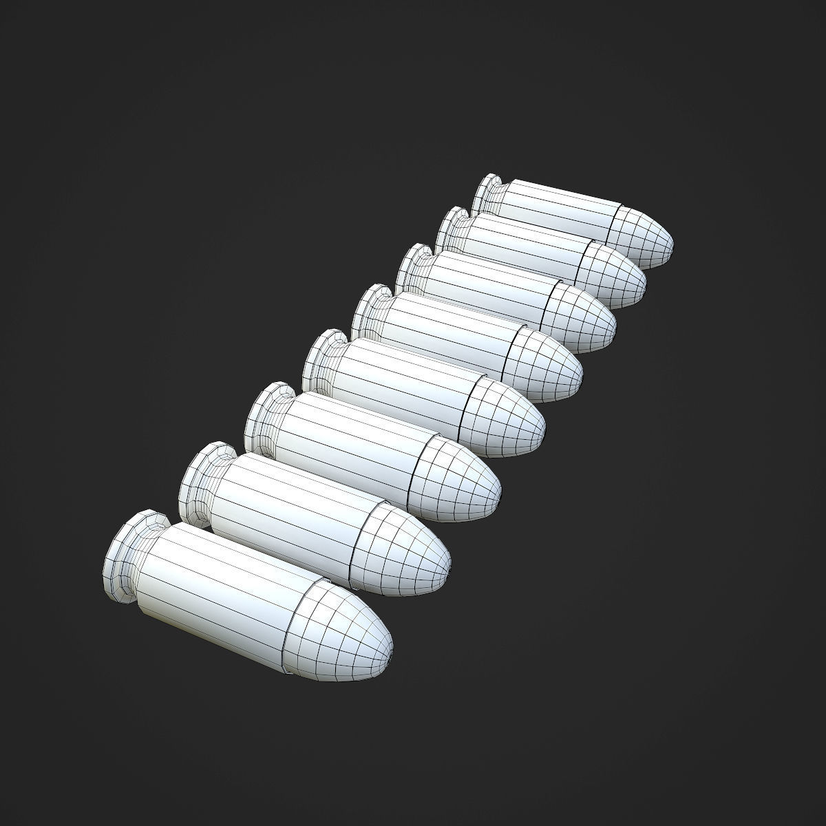 Colt M1911A1 Pistol  Low-poly 3D model_132