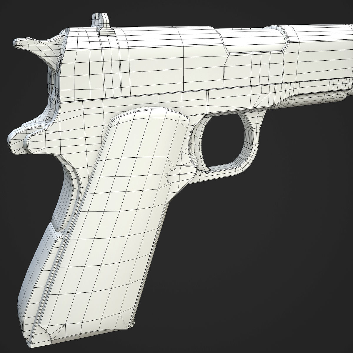 Colt M1911A1 Pistol  Low-poly 3D model_95