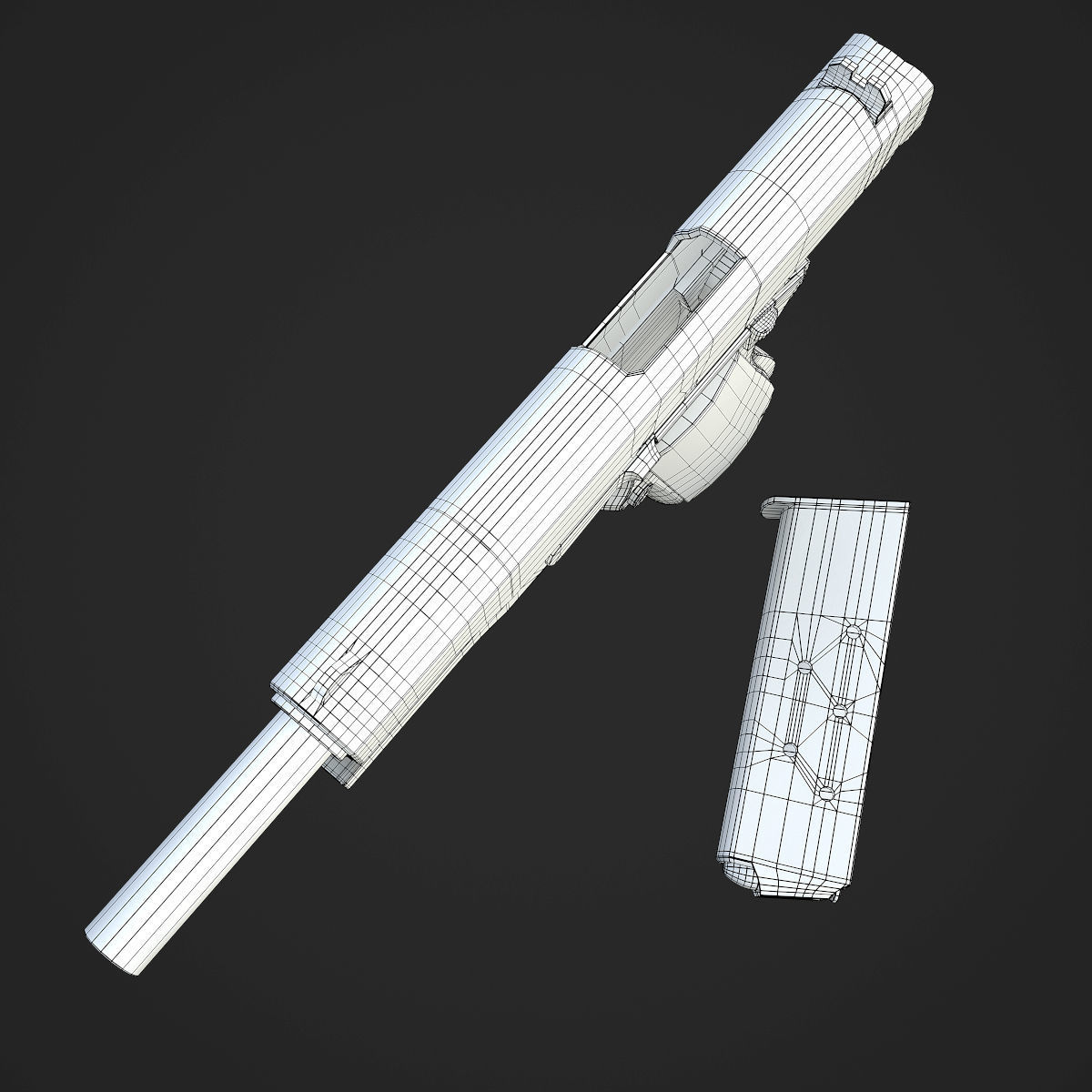 Colt M1911A1 Pistol  Low-poly 3D model_110