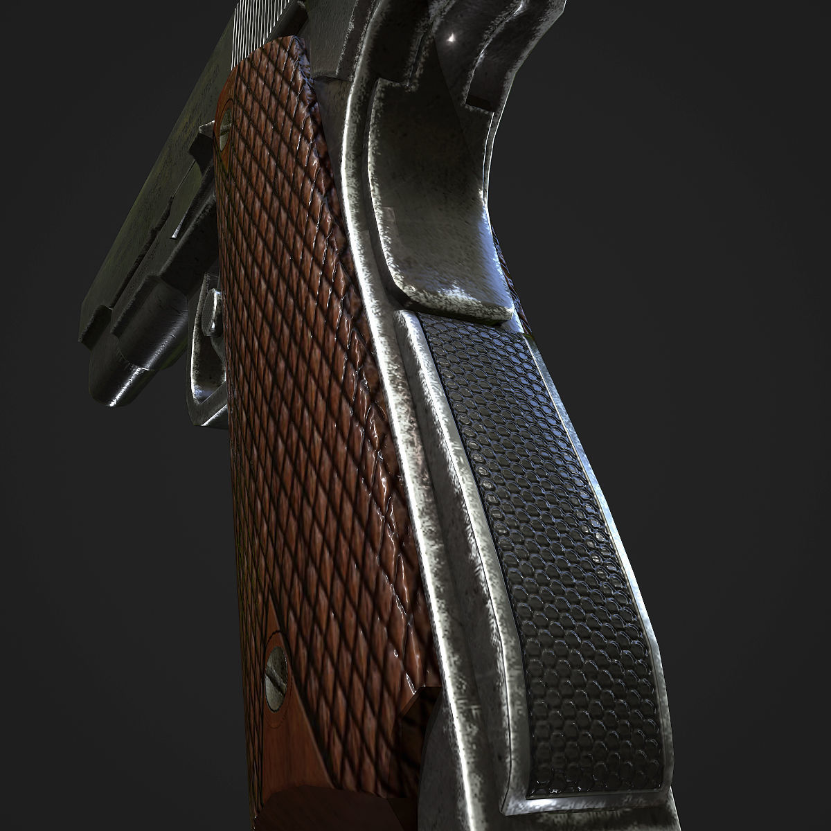 Colt M1911A1 Pistol  Low-poly 3D model_21