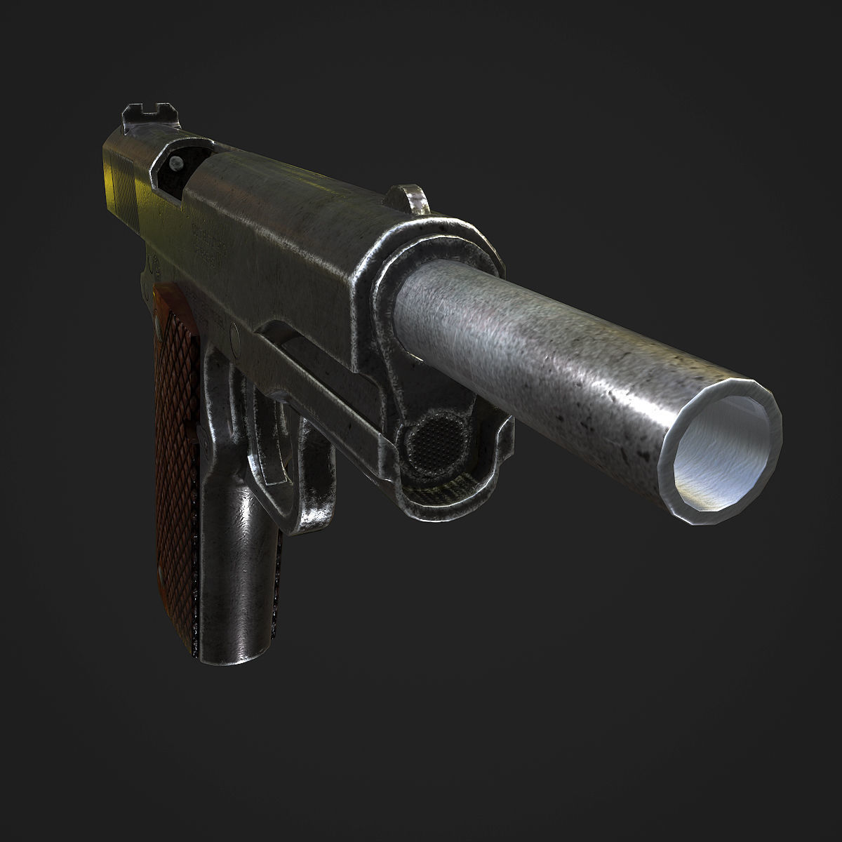 Colt M1911A1 Pistol  Low-poly 3D model_37