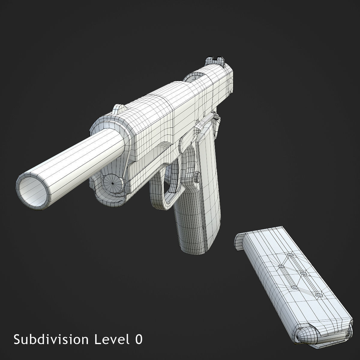 Colt M1911A1 Pistol  Low-poly 3D model_112