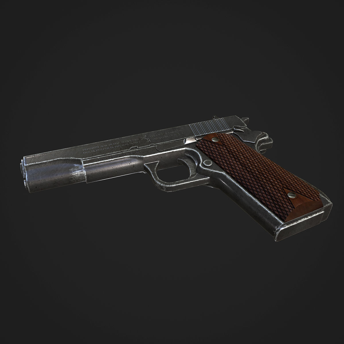 Colt M1911A1 Pistol  Low-poly 3D model_29