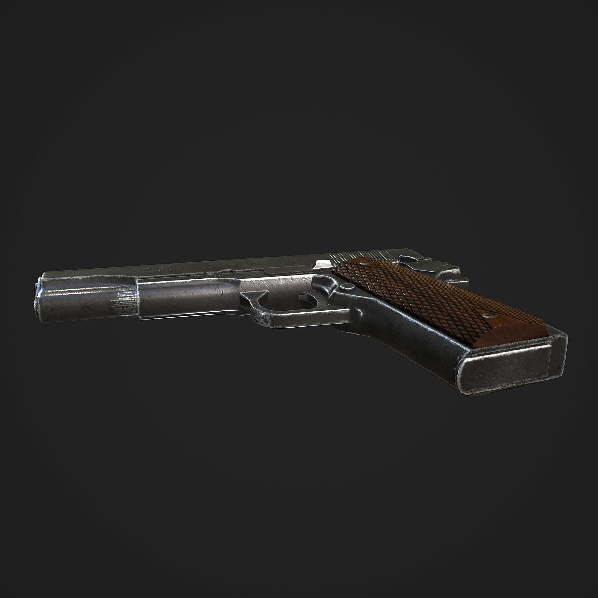 Colt M1911A1 Pistol  Low-poly 3D model_27