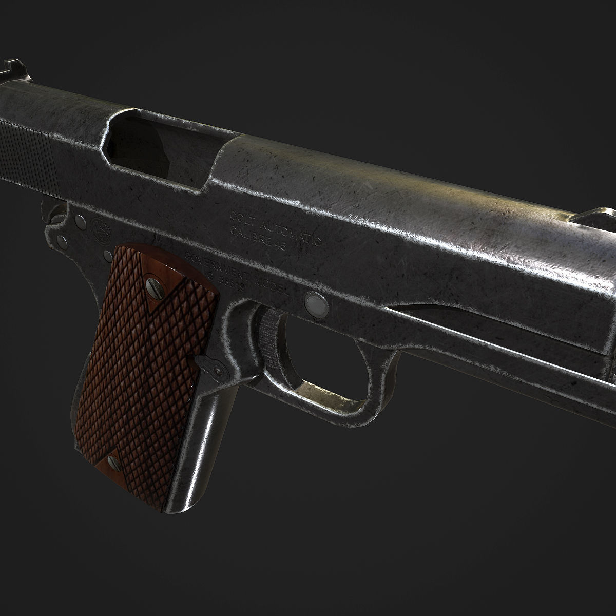 Colt M1911A1 Pistol  Low-poly 3D model_45