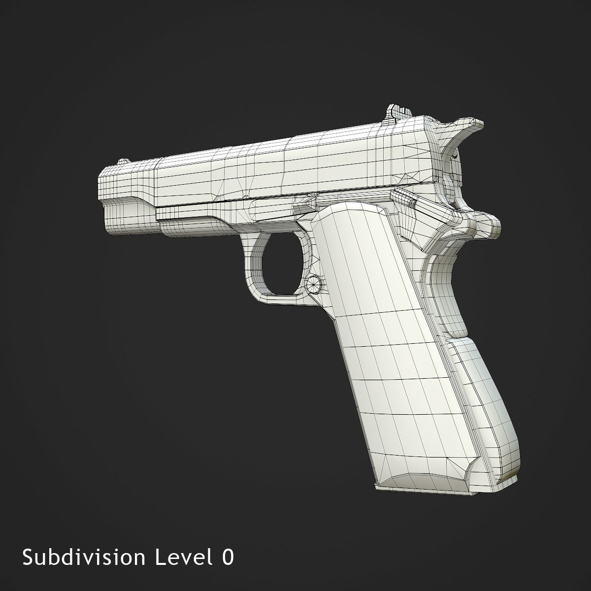Colt M1911A1 Pistol  Low-poly 3D model_87
