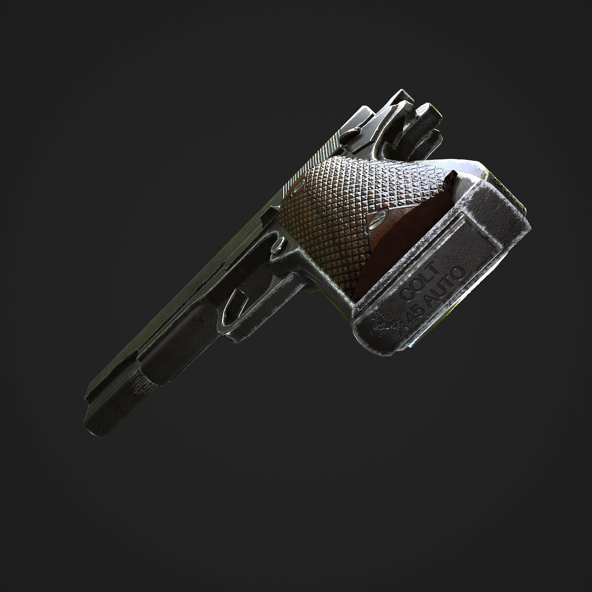 Colt M1911A1 Pistol  Low-poly 3D model_7