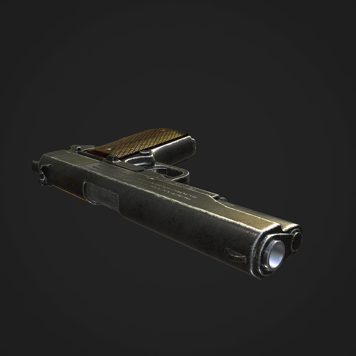 Colt M1911A1 Pistol  Low-poly 3D model_23