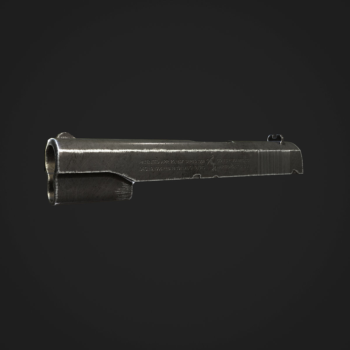 Colt M1911A1 Pistol  Low-poly 3D model_62
