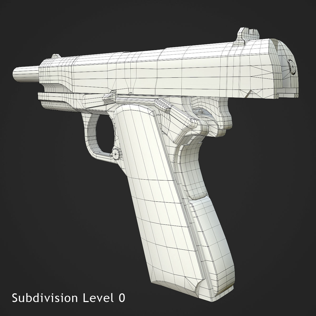 Colt M1911A1 Pistol  Low-poly 3D model_114