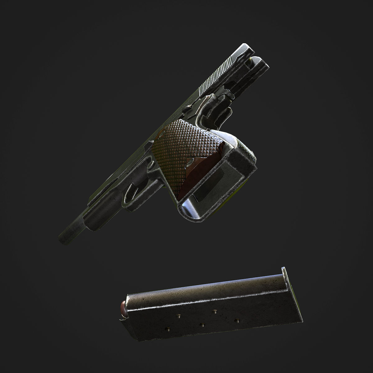 Colt M1911A1 Pistol  Low-poly 3D model_39