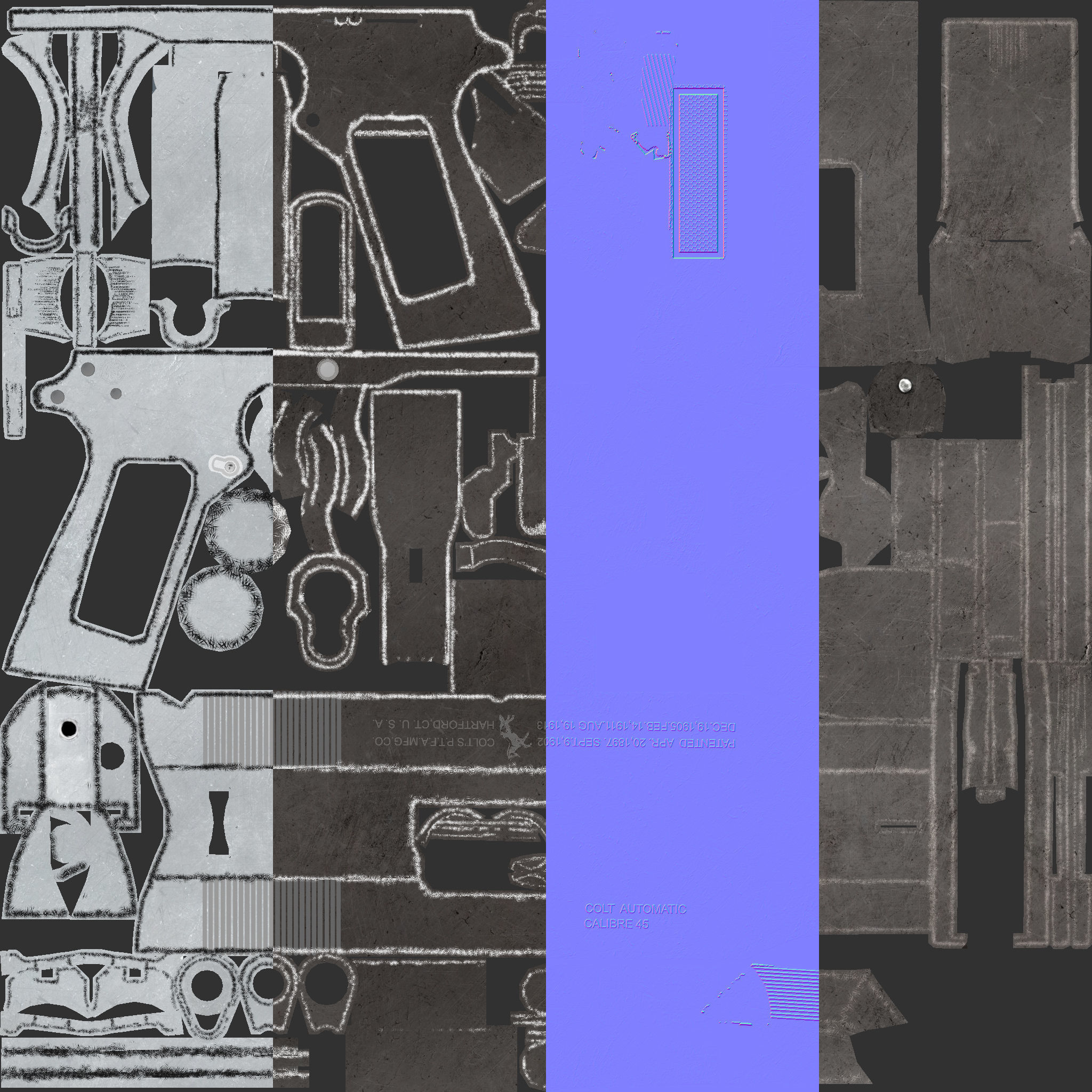 Colt M1911A1 Pistol  Low-poly 3D model_72