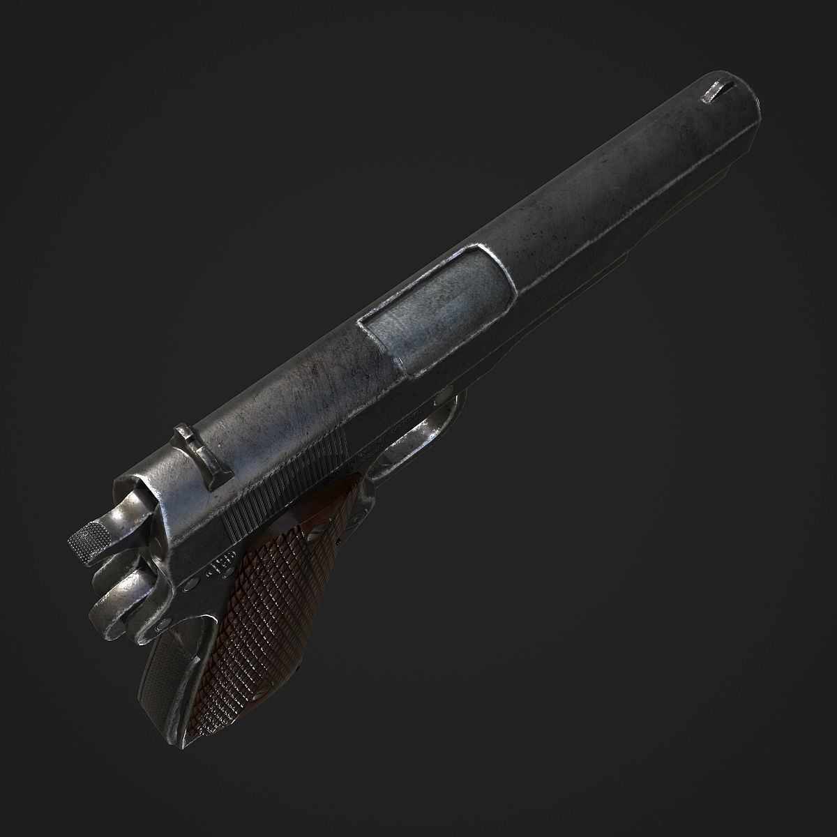 Colt M1911A1 Pistol  Low-poly 3D model_12