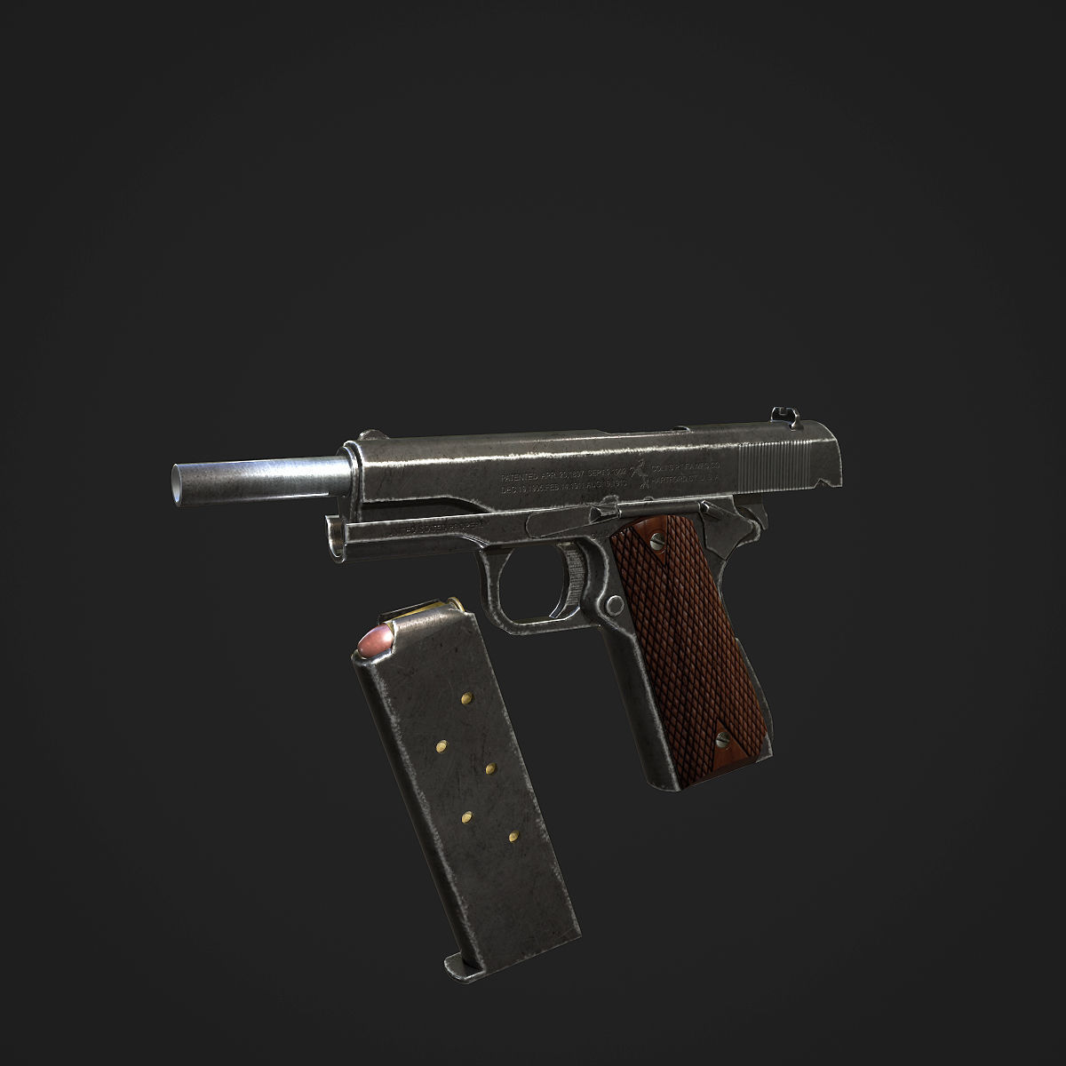 Colt M1911A1 Pistol  Low-poly 3D model_55